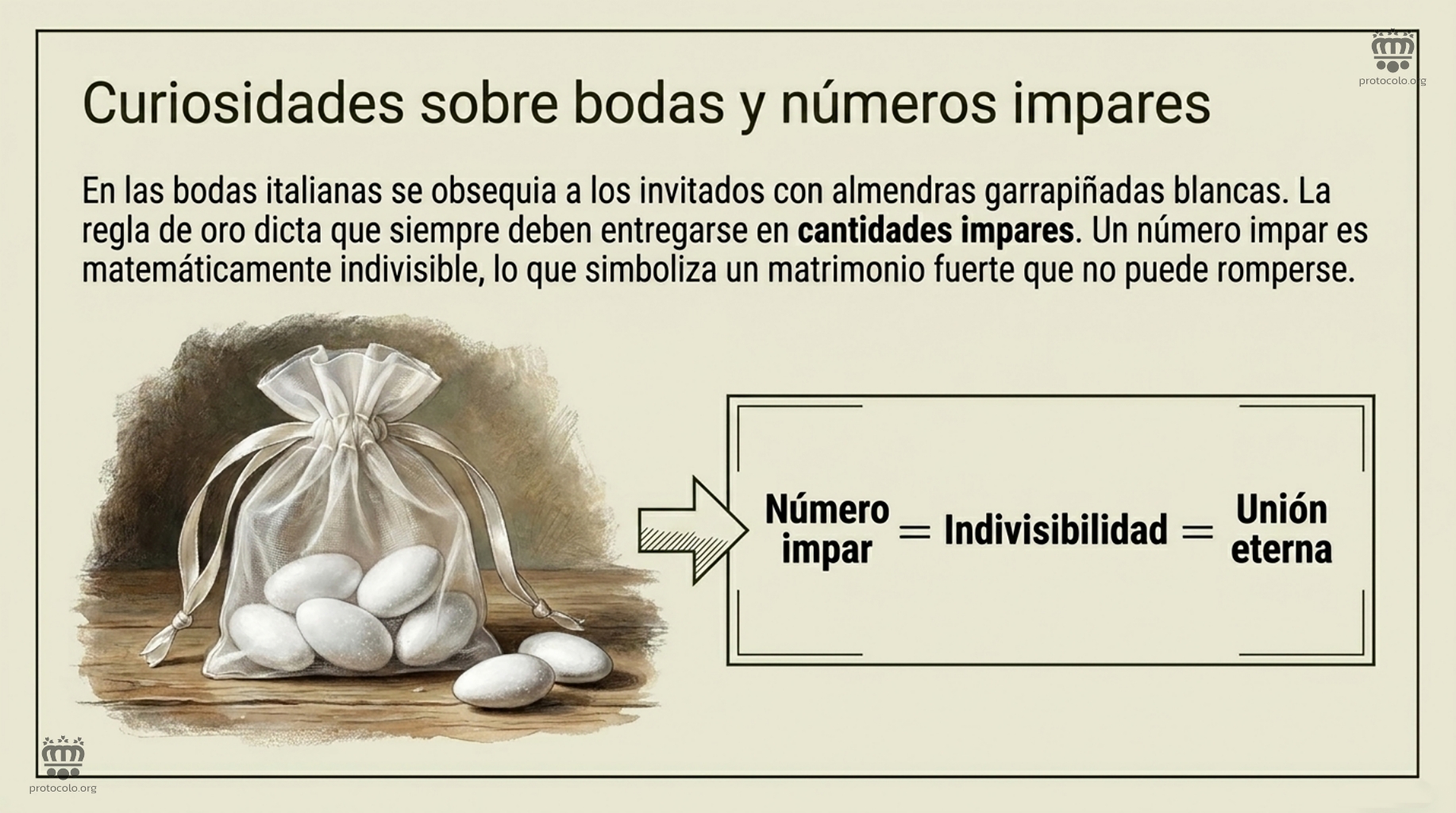 Regalar garrapiñadas en las bodas en número impar