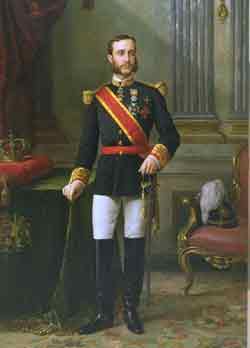 Icono rey Alfonsos XII Baile de disfraces y vestuario del rey Alfonso XII