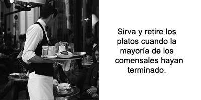 Servir. Servicio de mesa