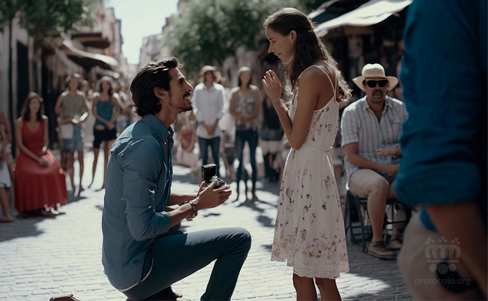 La pedida de mano Pedir la mano de la novia. Aunque el principal motivo, en la actualidad, de la petición de mano es el conocimiento mutuo de las familias, hay una tradición que es el intercambio de regalos entre los novios