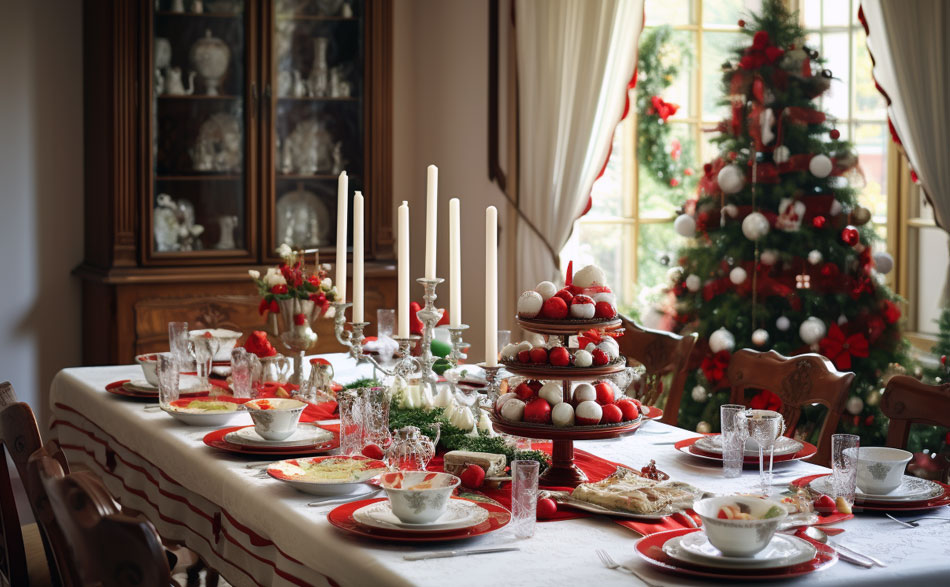 La mesa Navidad suele ser más clásica La de Año Nuevo suele ser más moderna y atrevida. Las mesas para celebración las deciden los anfitriones según sus propios gustos