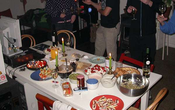 Fiesta en la casa de unos amigos.