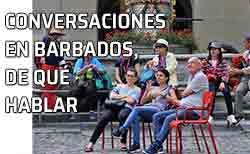 Icono conversaciones en Barbados Turistas charlando. Conversaciones en Barbados