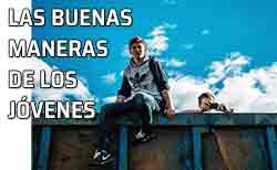 Icono jóvenes y buenas maneras Chicos jugando encima de un contenedor
