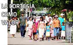 Icono cortesía como valor Familia unida y de paseo