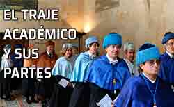 Icono el traje académico El traje académico. Composición. Partes. Colores y titulaciones. Facultades