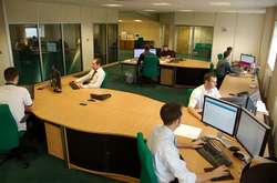 Oficina. Trabajadores en la oficina de su empresa.