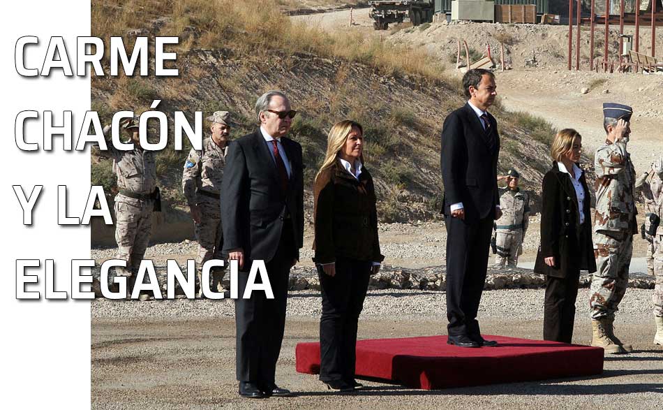 Zapatero y Carme Chacón. Visita de José Luis Rodríguez Zapataro y Carme Chacón a las tropas españolas de Badghis