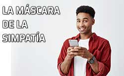 Icono Ser simpático Un hombre muy simpático utiliza su móvil