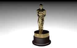 Icono gala de los Oscar Entrega de los premios Oscar de cine. Imagen de un Oscar