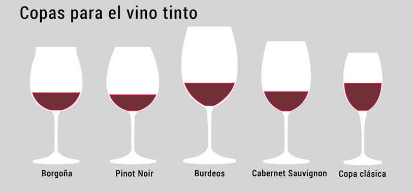 Copas vino. Copas para degustar un vino tinto