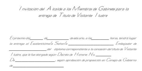 Invitacion Visitante Ilustre. Cabecera invitación Visitante Ilustre.