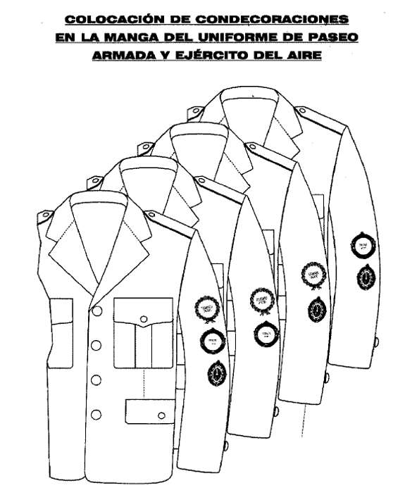 Condecoraciones manga. Armada y Aire.