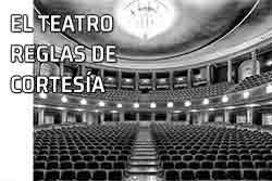 Icono teatro, reglas de cortesía Reglas de cortesía y comportamiento en el teatro. Sala de teatro