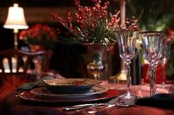 Elegante mesa de Navidad.