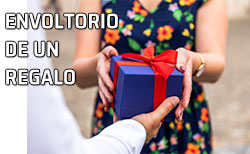 Icono envoltorio regalos Mujer recibe un regalo perfectamente envuelto