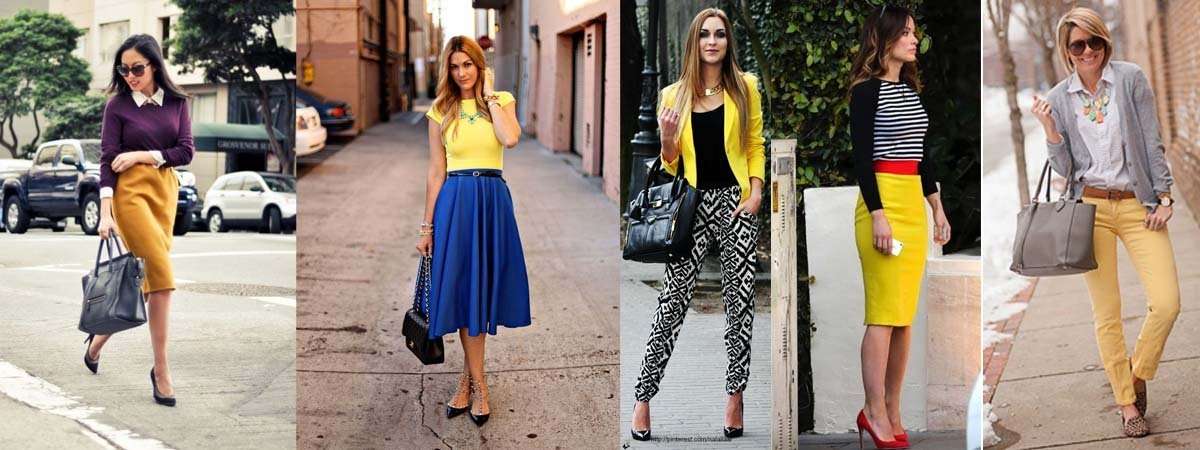 Combinaciones de color. Combinaciones del color amarillo.