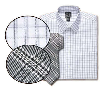 Combinar cuadros. Combinaciones de cuadros en camisa y corbata
