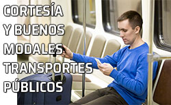 Icono Buenos modales transportes públicos Joven viaja en el metro con su maleta