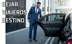 Icono dejar pasajeros Un hombre abre amablemente la puerta del coche para que bajen los pasajeros