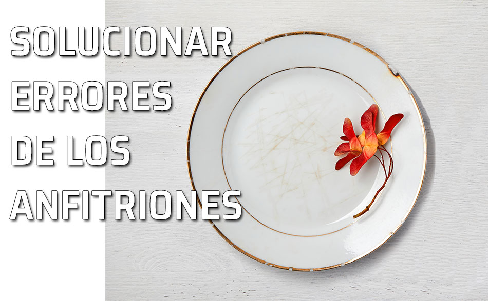 Fallos y errores de los anfitriones Plato con los bordes estropeados