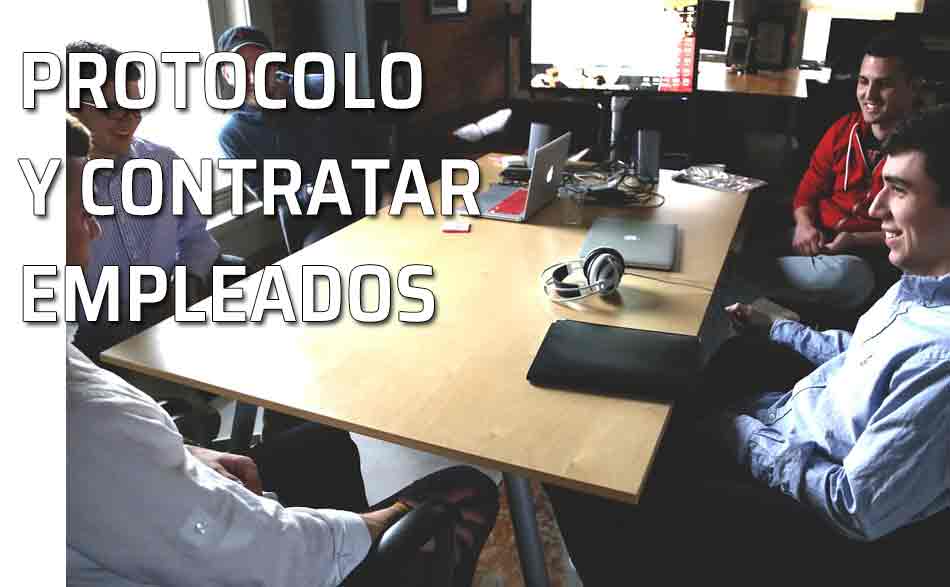 Protocolo y empleo. Oficina de una empresa