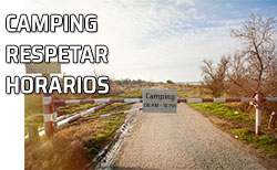 Icono Respetar horarios camping Barrera de entrada a un camping