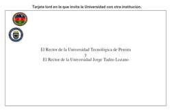 Modelo tarjeta. La universidad invita a otra institución.