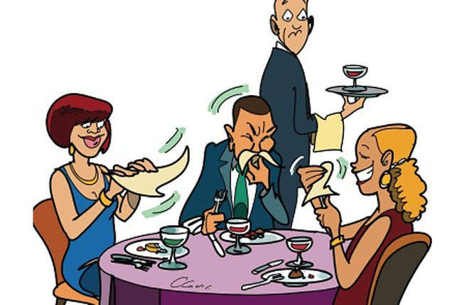Servilletas. Uso incorrectos de una servilleta