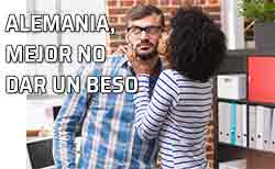 Icono besos en Alemania Pareja se da un beso como saludo